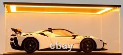 Car Display Case Acrylic 24 x 12 USB LED Light 1/10 Rack 1/12 Model Diecast Box