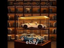 Car Display Case Acrylic 24 x 12 USB LED Light 1/10 Rack 1/12 Model Diecast Box