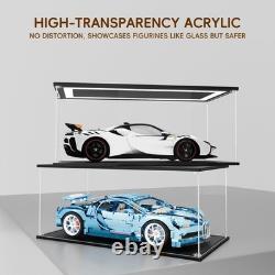 Car Display Case Acrylic 24 x 12 USB LED Light 1/10 Rack 1/12 Model Diecast Box
