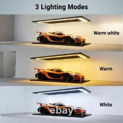 Car Display Case Acrylic 24 x 12 USB LED Light 1/10 Rack 1/12 Model Diecast Box