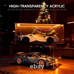 Car Display Case Acrylic 24 x 12 USB LED Light 1/10 Rack 1/12 Model Diecast Box