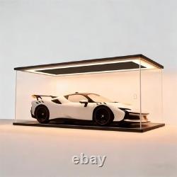 Car Display Case Acrylic 24 x 12 USB LED Light 1/10 Rack 1/12 Model Diecast Box