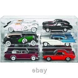 Car Display Case Acrylic 6 Pc Diecast 1/18 Scale Diecast Show Rack Clear Cabinet