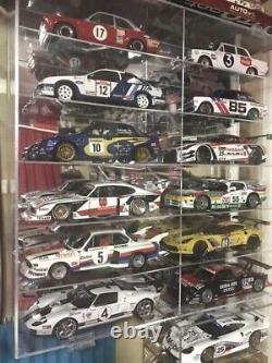 Car Display Case Acrylic Mirrored 12 Pcs Hot Diecast 1/18 Model Wheels Cabinet