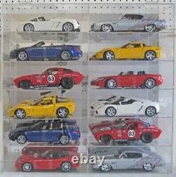 Car Display Case Acrylic Mirrored 12 Pcs Hot Diecast 1/18 Model Wheels Cabinet