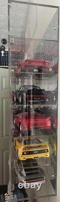 Car Display Case Acrylic Mirrored 12 Pcs Hot Diecast 1/18 Model Wheels Cabinet