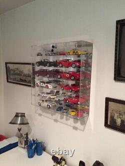Car Display Case Acrylic Mirrored 12 Pcs Hot Diecast 1/18 Model Wheels Cabinet