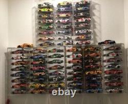 Car Display Case Acrylic Mirrored 24 Pcs Hot Diecast 1/24 Model Wheels Cabinet