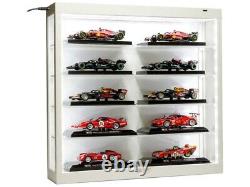 Car Display Case Acrylic White LED Light 5 Tier Matchbox Model 1/64 1/43 Cabinet