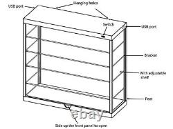 Car Display Case Acrylic White LED Light 5 Tier Matchbox Model 1/64 1/43 Cabinet