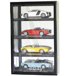 Car Display Case Black 4 Pcs Diecast 1/18 Mirrored 118 Collection Shelf Cabinet