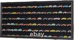 Car Display Case Black 6 Tier Matchbox Model 1/64 Diecast N Train Wood Cabinet