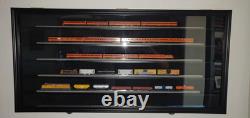 Car Display Case Black 6 Tier Matchbox Model 1/64 Diecast N Train Wood Cabinet