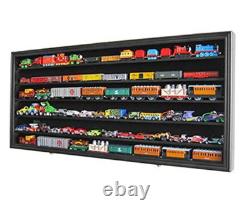 Car Display Case Black 6 Tier Matchbox Model 1/64 Diecast N Train Wood Cabinet