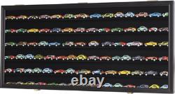 Car Display Case Black 6 Tier Matchbox Model 1/64 Diecast N Train Wood Cabinet