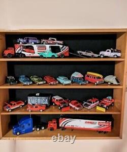 Car Display Case Black 8 Pcs Small Diecast 124 Scale Solid Wood Shelf Cabinet