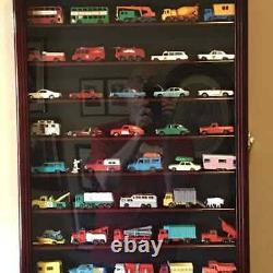 Car Display Case Cherry 12 Shelves Matchbox Model 1/64 Diecast Wood Rack Cabinet