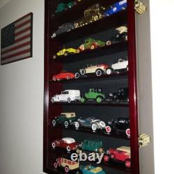 Car Display Case Cherry 16 Pcs Diecast 1/24 Scale 124 Collection Shelf Cabinet