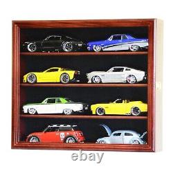 Car Display Case Cherry 8 Pcs Small Diecast 124 Scale Solid Wood Shelf Cabinet