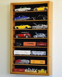 Car Display Case Oak 16 Pc Diecast 1/24 Scale 124 Collection Shelf Cabinet Rack