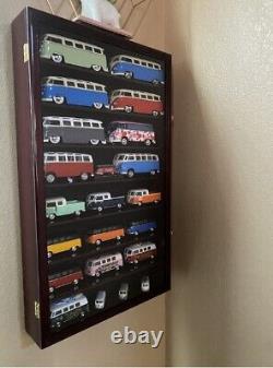 Car Display Case Oak 16 Pc Diecast 1/24 Scale 124 Collection Shelf Cabinet Rack