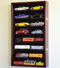 Car Display Case Oak 16 Pc Diecast 1/24 Scale 124 Collection Shelf Cabinet Rack
