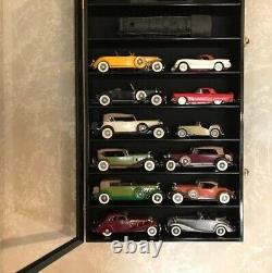 Car Display Case Oak 16 Pc Diecast 1/24 Scale 124 Collection Shelf Cabinet Rack