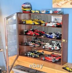 Car Display Case Oak 8 Pcs Model Diecast 1/18 Wood Rack Shelf Mirrored Cabinet