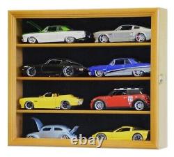 Car Display Case Oak 8 Pcs Small Diecast 124 Scale Solid Wood Toy Shelf Cabinet
