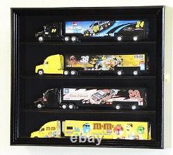 Car Display Case Trailer Truck Rig Black Diecast 1/64 Model Hauler Small Cabinet