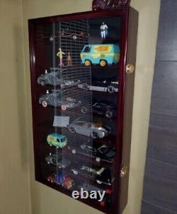 Car Display Case Walnut 16 Pcs Diecast 1/24 Scale 124 Collection Shelf Cabinet