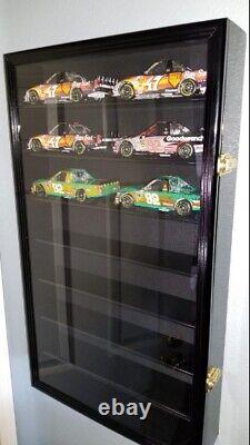Car Display Case Walnut 16 Pcs Diecast 1/24 Scale 124 Collection Shelf Cabinet