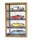 Car Display Case Walnut 4 Tier Diecast 1/18 Model Mirrored Wood Wall Toy Cabinet