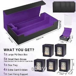 Card Deck Box for MTG Commander, Large 6 in 1 Card Storage Display Case with
