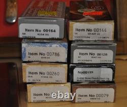 Case Knife Store Display Retail Case With 9 Knives Amber Bone Stockman