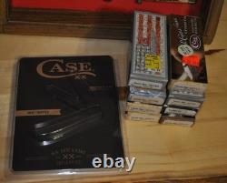 Case Knife Store Display Retail Case With 9 Knives Amber Bone Stockman