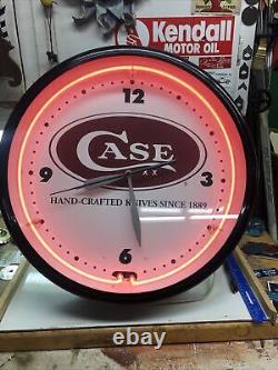 Case XX Knives Neon Clock- Store Display Vendor Item, Hard To Find- Works Great