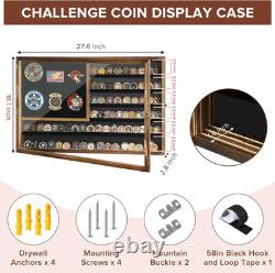 Challenge Coin Display Case, 27.6X 18.1Lockable Military Coin Holder with Remo