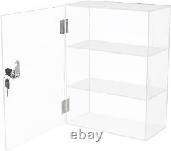 Choowin Clear Acrylic Display Case with Lock Key Lockable Countertop Display Cas