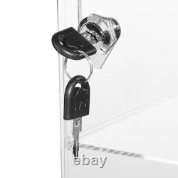 Choowin Clear Acrylic Display Case with Lock Key Lockable Countertop Display Cas