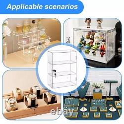 Choowin Clear Acrylic Display Case with Lock Key Lockable Countertop Display Cas