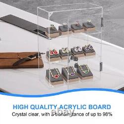 Choowin Clear Acrylic Display Case with Lock Key Lockable Countertop Display Cas