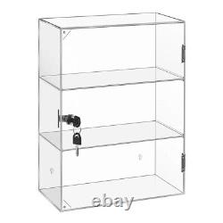 Choowin Clear Acrylic Display Case with Lock Key Lockable Countertop Display Cas