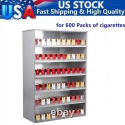 Cigarettes Retail Display Rack Aluminium Cigarettes Cabinet 6 Layers 10 Clips