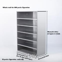 Cigarettes Retail Display Rack Aluminium Cigarettes Cabinet 6 Layers 10 Clips