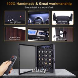 Classic LED Watch Winder For Automatic 24 Watches Storage Display Case Box LCD