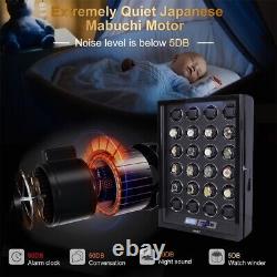 Classic Watch Winder For Automatic 24 Watches Storage Display Case Box LED Light