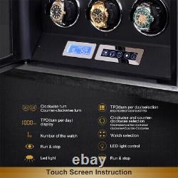 Classic Watch Winder For Automatic 24 Watches Storage Display Case Box LED Light