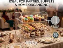 Clear Acrylic Bakery Display Case, 3-Tier Storage