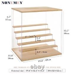 Clear Acrylic Display Case Stand with LED Light 2/3/4/5/6 Tier Storage Box